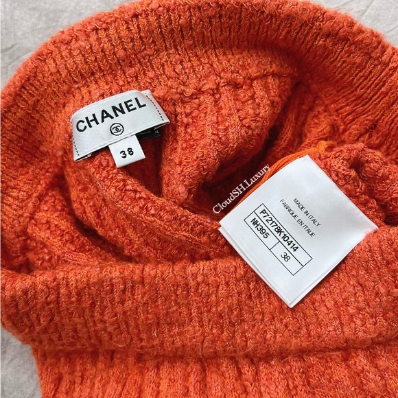 Auth Chanel Orange Viscose Skirt Sz. 38 - Excellent Condition - Picture 4 of 8